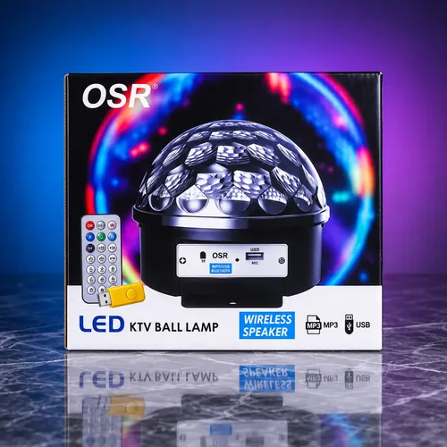 Bola luz LED RGB Jellytec light con control remoto mp3 - Imagen 2