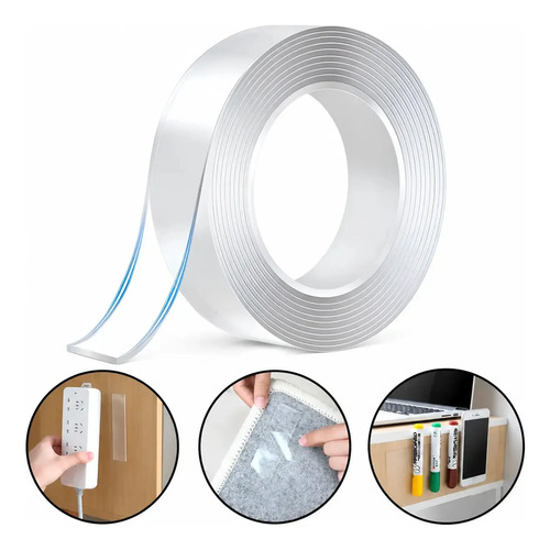 Pack X10 Cintas Adhesivas Doble Faz Reutilizable 3 Mts - Imagen 7