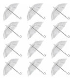 Pack X12 Paraguas Transparente Vinilico Blanco Lluvia Evento