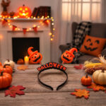 Pack X12 Vinchas Calabaza Con Led Fiesta Halloween Yj0127 Naranja - Imagen 2