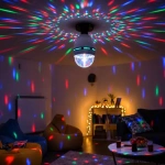 Pack X20 Bola De Rayos Con Luces Giratoria Colores Leds 1.5w Blanco - Imagen 4