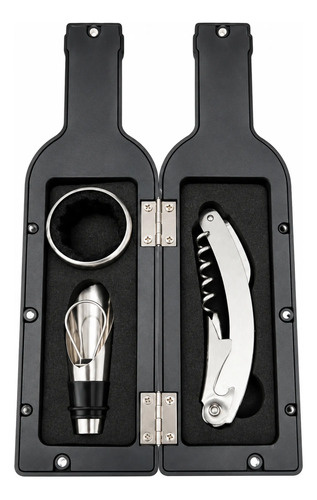 Set De 3 Accesorios Para Vino Con Estuche Botella - Imagen 4