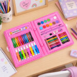 Valija escolar 68 piezas lápices acuarelas y crayones - Imagen 5