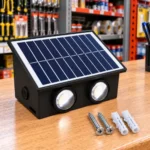 Aplique Solar De Pared 4 Led Bidireccional Jardin Exterior Negro - Imagen 7