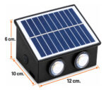 Aplique Solar De Pared 4 Led Bidireccional Jardin Exterior Negro - Imagen 8