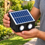 Aplique Solar De Pared 4 Led Bidireccional Jardin Exterior Negro - Imagen 6