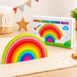 Arcoiris Juguete Apilable Encastre De Madera Infantil Aa1605 - Imagen 6