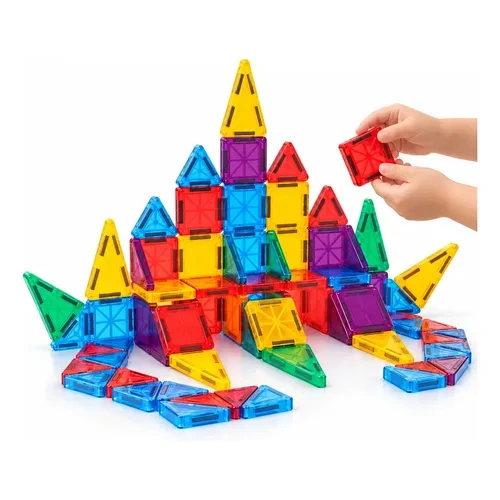 Bloques Magneticos 78 Piezas En Lata Juego Didactico 1829 78