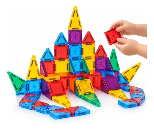 Bloques Magneticos 78 Piezas En Lata Juego Didactico 1829 78 - Imagen 1