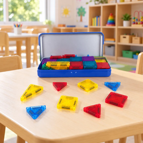 Bloques Magneticos 78 Piezas En Lata Juego Didactico 1829 78 - Imagen 4