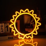 Cartel Forma De Sol Neón Led De Pared Usb Pilas Hogar 50052 - Imagen 2
