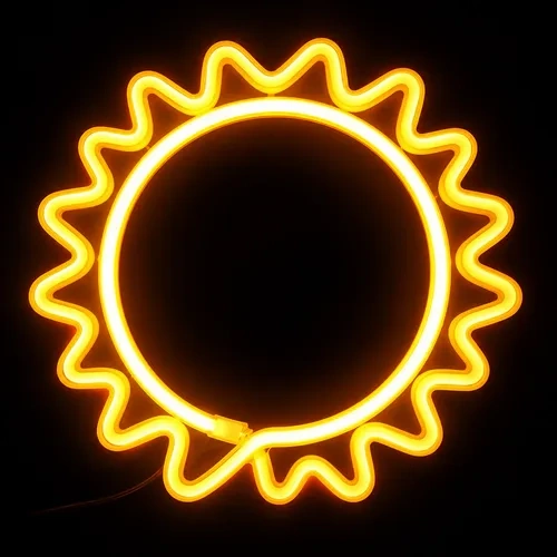 Cartel Forma De Sol Neón Led De Pared Usb Pilas Hogar 50052 - Imagen 3
