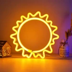 Cartel Forma De Sol Neón Led De Pared Usb Pilas Hogar 50052 - Imagen 8