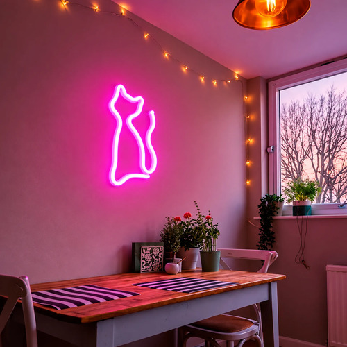 Cartel LED neón gato - Imagen 6
