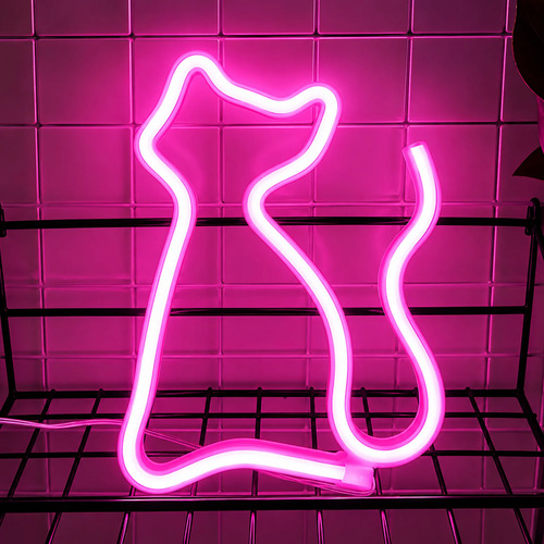 Cartel LED neón gato - Imagen 3