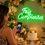 Cartel Luminoso Rgb Feliz Cumpleaños Con Control Remoto App - Imagen 3