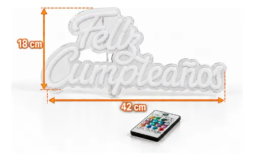 Cartel Luminoso Rgb Feliz Cumpleaños Con Control Remoto App - Imagen 5