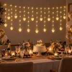 Cortina Corazones 3 X 0,70 Mts 66 Led Blanco Calido Ln255 Blanco Cálido