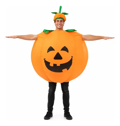 Disfraz Inflable Calabaza Naranja Fiesta Halloween Yj1006 Negro Único - Imagen 3