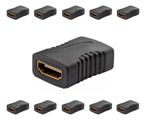 Pack X12 Ficha Adaptador Unión Cupla Hdtv Hembra Extensor - Imagen 1