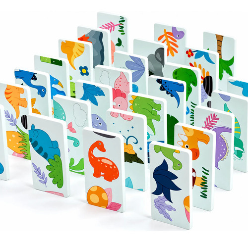 Juego de madera domino dinosaurio educativo Aa2371 - Imagen 6