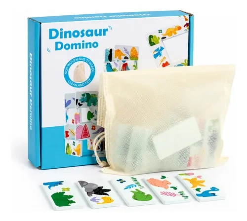 Juego de madera domino dinosaurio educativo Aa2371 - Imagen 5