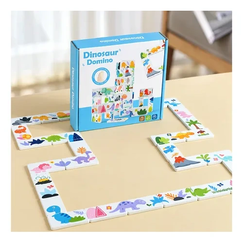 Juego de madera domino dinosaurio educativo Aa2371