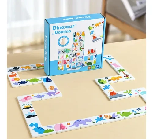 Juego de madera domino dinosaurio educativo Aa2371