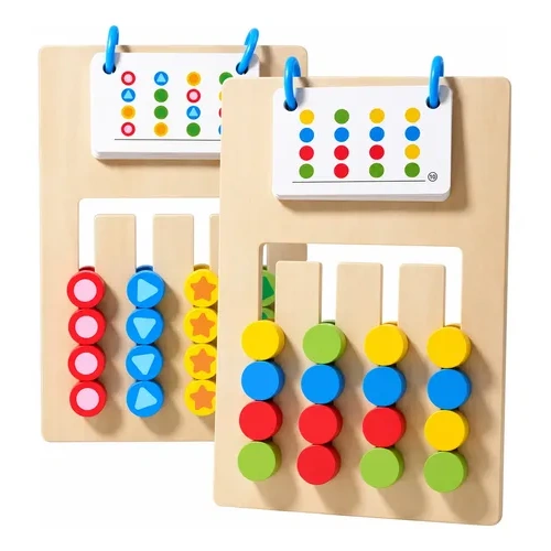 Juego de madera ingenio de 4 colores formas doble cara Aa2375