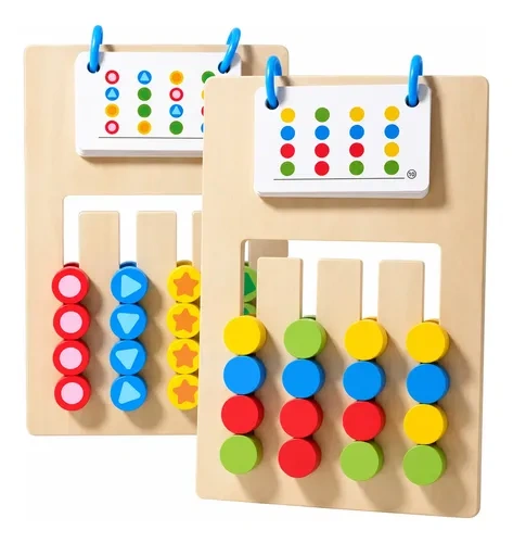Juego de madera ingenio de 4 colores formas doble cara Aa2375