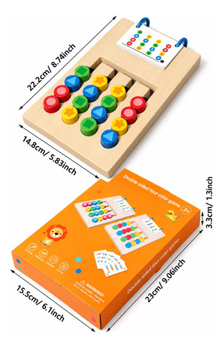 Juego de madera ingenio de 4 colores formas doble cara Aa2375 - Imagen 4