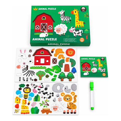 Juego didáctico rompecabezas granja animales magnético Aa2376