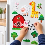 Juego didáctico rompecabezas granja animales magnético Aa2376 - Imagen 2