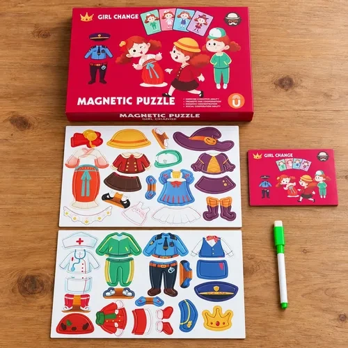 Juego didáctico rompecabeza ropa y marcador infantil Aa2377 - Imagen 5