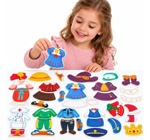 Juego didáctico rompecabeza ropa y marcador infantil Aa2377 - Imagen 4