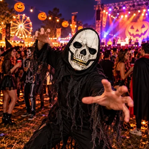 Máscara de calavera parca eventos fiestas Halloween Yj0146 - Imagen 4
