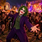 Máscara de látex payaso joker guasón fiesta Halloween Yj0150 - Imagen 4