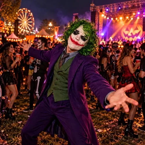 Máscara de látex payaso joker guasón fiesta Halloween Yj0150 - Imagen 4