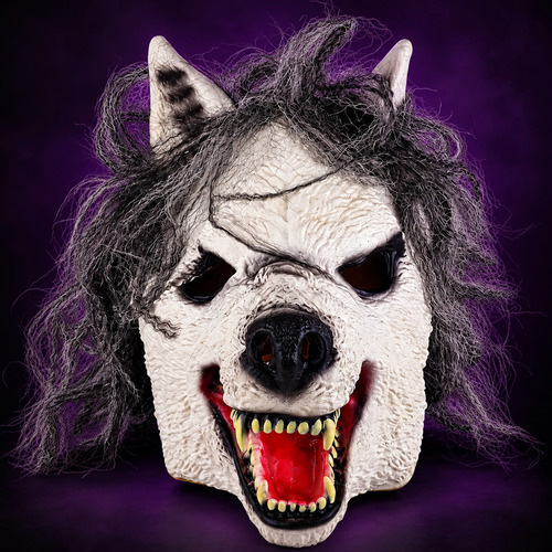 Máscara de lobo para eventos fiestas Halloween de látex Yj0152 - Imagen 5