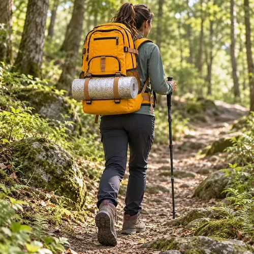 Mochila táctica tipo mochilero reforzada trekking 241237 - Imagen 4