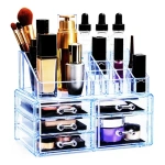Organizador acrílico de maquillaje con compartimentos 27176 transparente - Imagen 8
