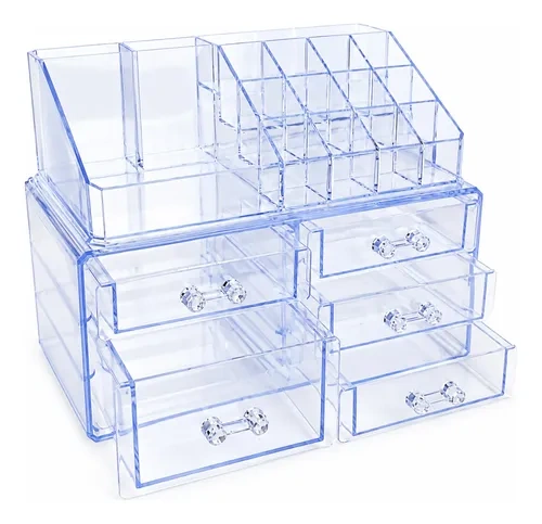 Organizador acrílico de maquillaje con compartimentos 27176 transparente - Imagen 2