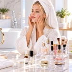 Organizador acrílico de maquillaje con compartimentos 27176 transparente - Imagen 4