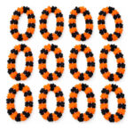 Pack X12 Collares Halloween Hawaianos Naranja Y Negro Yj0942