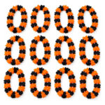 Pack X12 Collares Halloween Hawaianos Naranja Y Negro Yj0942
