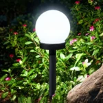 Lamparas Estacas X3 Solares Esferas Led 10 Cm - Imagen 2