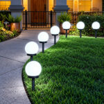 Lamparas Estacas X3 Solares Esferas Led 10 Cm - Imagen 4