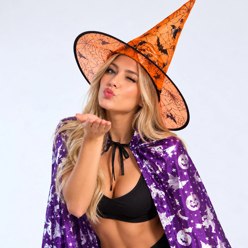 Pack X 10 sombrero bruja disfraz fiesta Halloween - Imagen 14