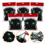 Pack x5 Telarañas Halloween + 10 Arañas Fluorescentes 01-01