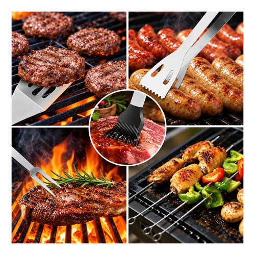Set de utensilios completo para asado parrilla D-11512 - Imagen 2